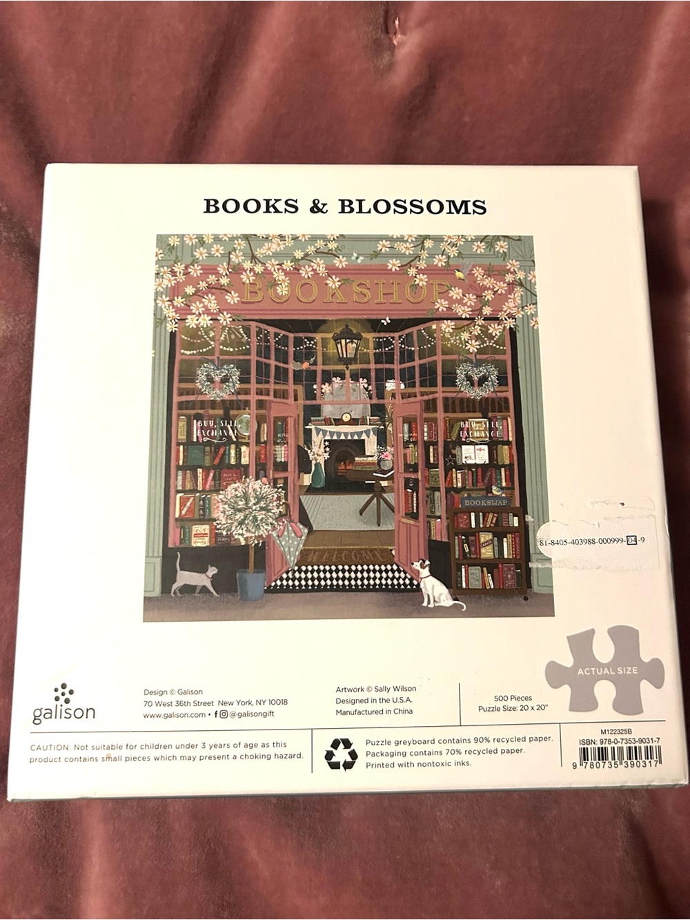 Galison Books & Blossoms 500 Piece Jigsaw Puzzle - Picture 2 of 3